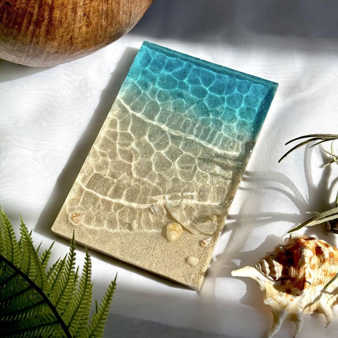 インテリアアート　海の置き物　アクセサリートレイ　雑貨　貝殻 Amazon.co.jp: インテリアアート アクセサリートレイ 海の置き物 夏